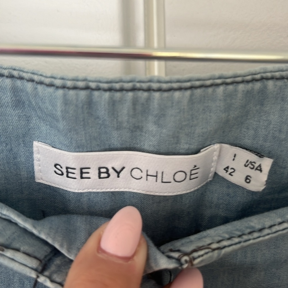 SEE BY CHLOE LIGHT DENIM TROUSERS 6